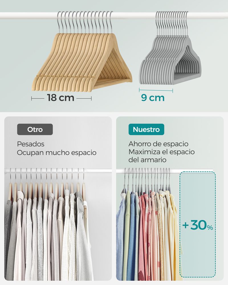 Pack De 50 Perchas Para Bebés De Terciopelo Antideslizantes, , large