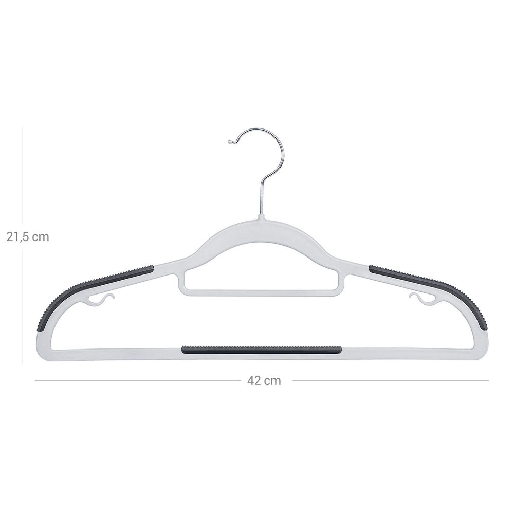 Perchas ecológicas para ropa de peso medio (máximo 3 libras) Ropa hecha de  plástico post-industrial 100% reciclado (negro, 60)