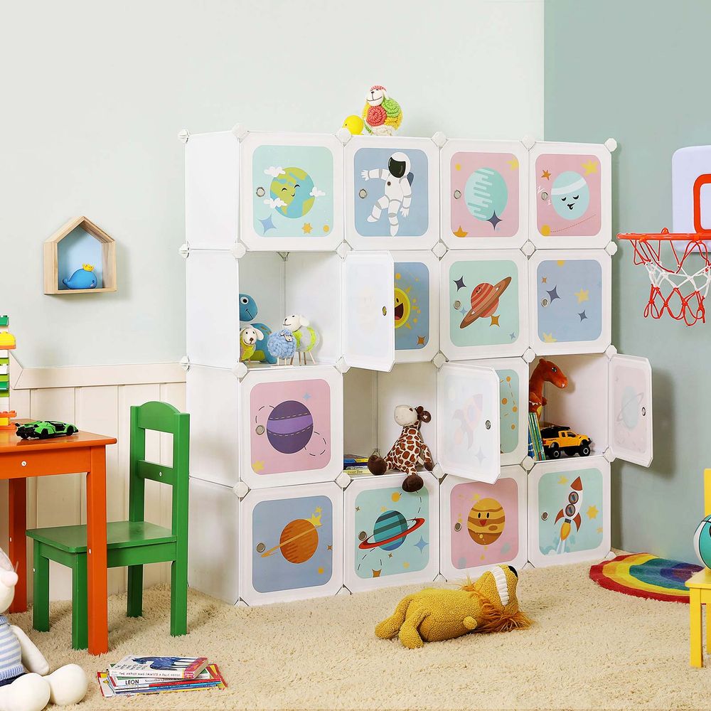 Armario modular infantil Estantería cubos Almacenamiento infantil Librería  niños