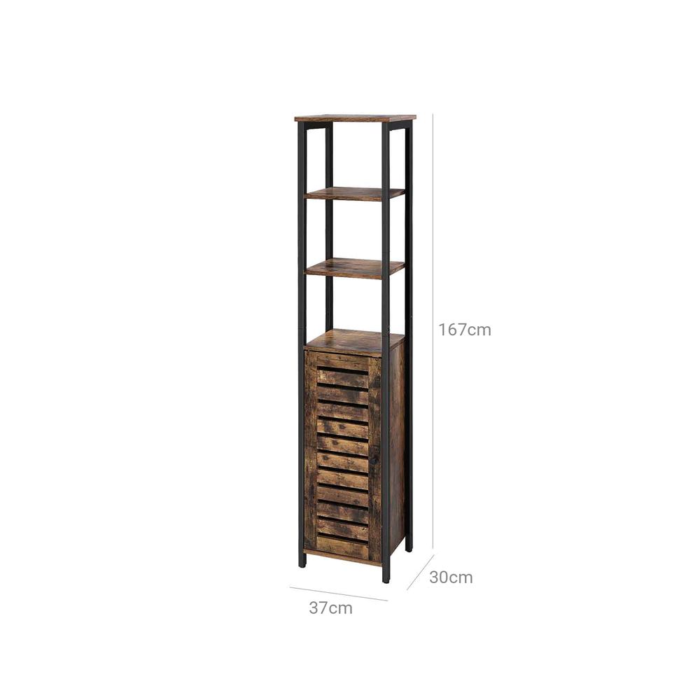 Estantería industrial de 3 niveles y estantes para libros, estanterías  vintage de madera y metal, color marrón retro, organizador de  almacenamiento