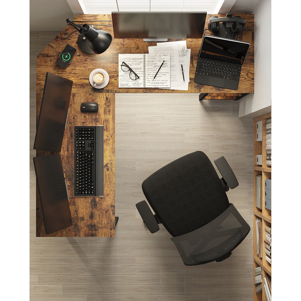 vasagle oficina muebles casa plana ajuste de madera industrial metal  piernas pc escritorio la computadora con cajón