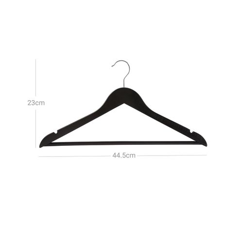 para Pantalones Faldas Trajes SONGMICS Pack de 20 Perchas de Madera de Arce Gancho Cromado Color Negro CRW02B-20
