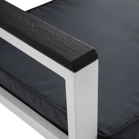 SONGMICS Juego de 3 Muebles de Jardín, con 2 Sillas, 1 Mesa Auxiliar, 2