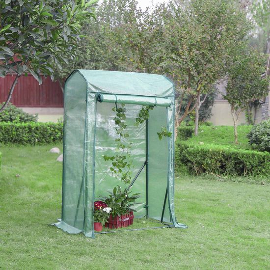 SONGMICS - Invernadero, Invernadero con Entrada Enrollable, pequeño