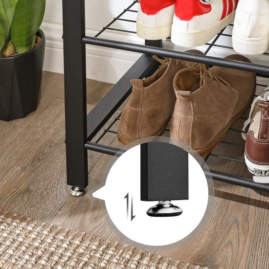 VASAGLE Perchero, Perchero con Banco, Zapatero con Ganchos Desmontables