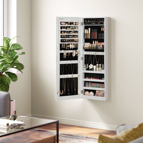 SONGMICS Armario para Joyas, Armario Joyero con 2 Organizadores de