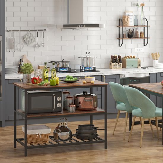 Balda de Cocina Marrón Antiguo y Negro