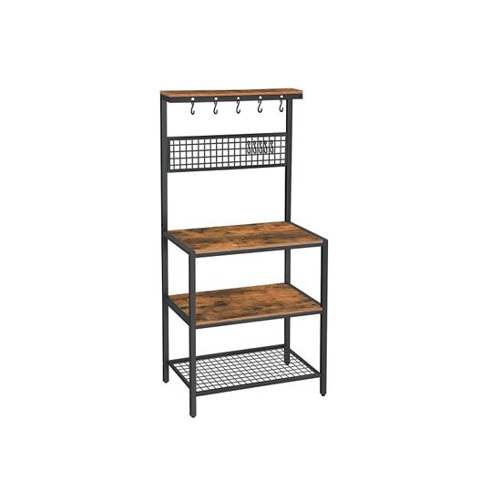 VASAGLE Estante de Cocina Industrial, Mueble de Cocina con estantes, 10