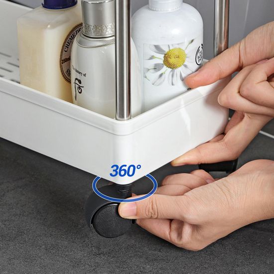 SONGMICS Carro de 4 Estantes Estrecho, Estantería con Ruedas, Carro