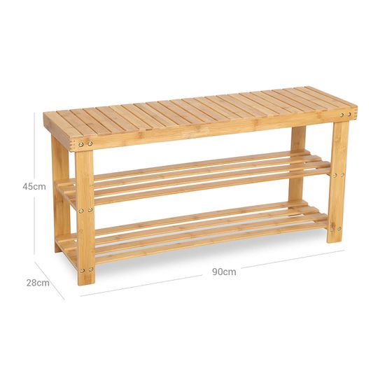 Banco de Zapatos de Bambú