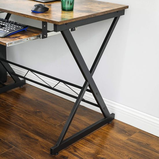 VASAGLE Esquina, Escritorio en Forma de L, Mesa, Oficina en Casa