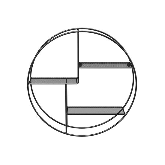 SONGMICS Estante de Pared Redonda, Estante Flotante de 3 Niveles, 55 x