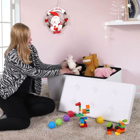 Otomana de Imitación de Cuero