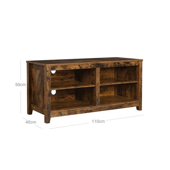 VASAGLE Soporte de TV, Mueble de TV con Agujeros para Cables, Estantes