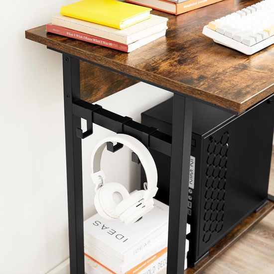 VASAGLE Escritorio, Mesa de Ordenador, Mesa de Estudio con Ruedas, con