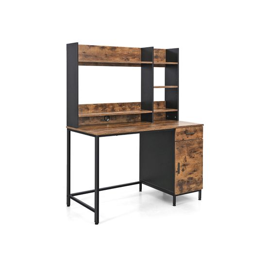 VASAGLE Escritorio de Ordenador con Estantes, Mesa de Oficina con