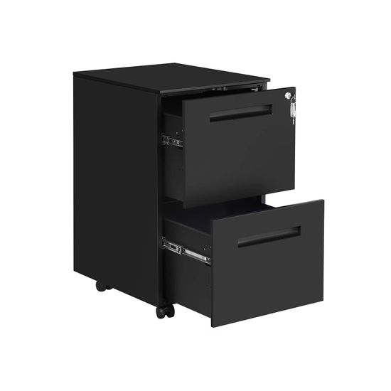 SONGMICS Gabinete de Archivos Móvil, con 2 Cajones, Cierre, para