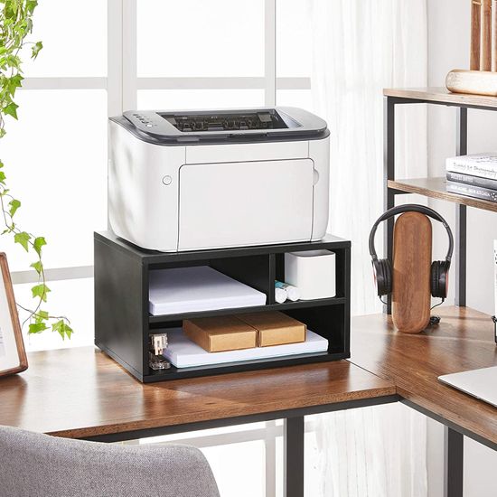 SONGMICS Soporte de impresora, con estantes, Marco de acero, Estantería