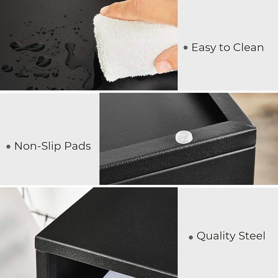 SONGMICS Soporte de impresora, con estantes, Marco de acero, Estantería