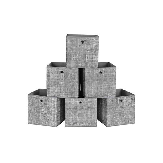 SONGMICS Cajas de Almacenamiento, Juego de 6 Cubos de Almacenamiento