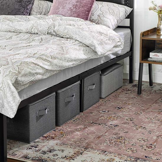 SONGMICS Cajas de Almacenamiento Plegables, con Tapas y Asas