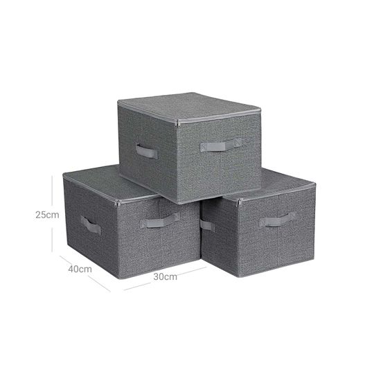 SONGMICS Cajas de Almacenamiento Plegables, con Tapas y Asas