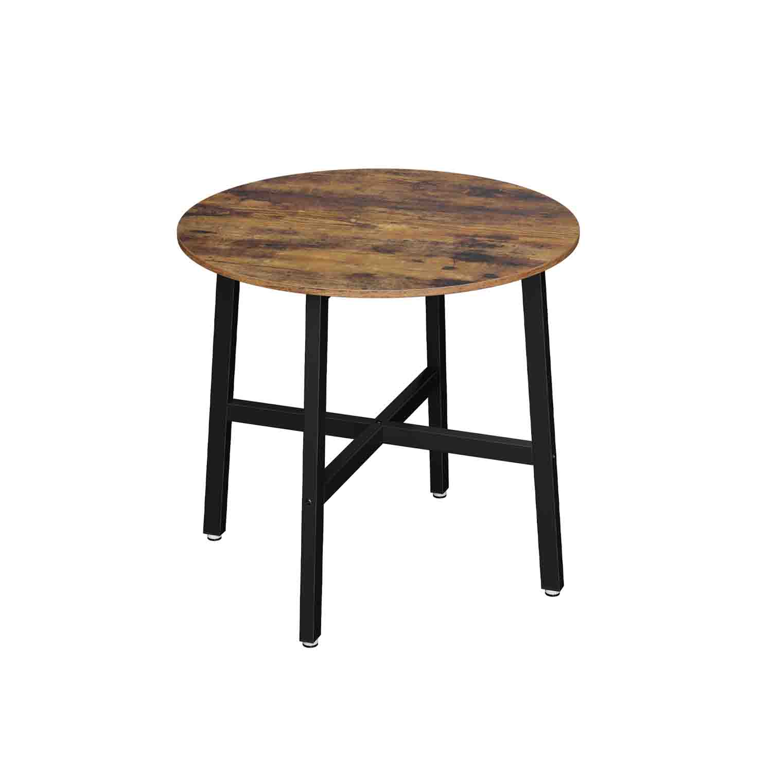 Vasagle Mesa De Comedor Redonda Estilo Industrial, Ideal Para Sala De Estar Y Oficina, Color Medidas 80X75 Cm Marrón , Leroy Merlin - Imagen 2