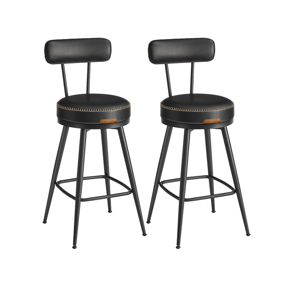 Vasagle Negro Ekho Colección - Juego De 2 Taburetes De Bar Tinta