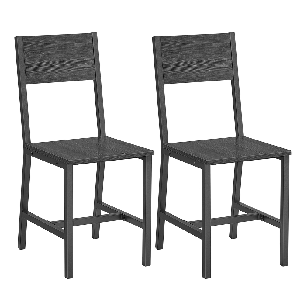Vasagle Gris Carbón + Negro Tinta Juego De Sillas De Comedor, / 2 - Imagen 2