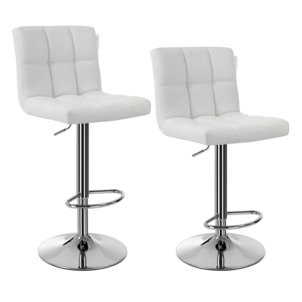 Songmics Blanco Taburete De Bar Regulables Giratorio, - Imagen 2