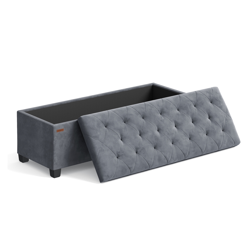 Songmics Gris Puff Almacenaje 40 X 110 X 41 Cm Pizarra