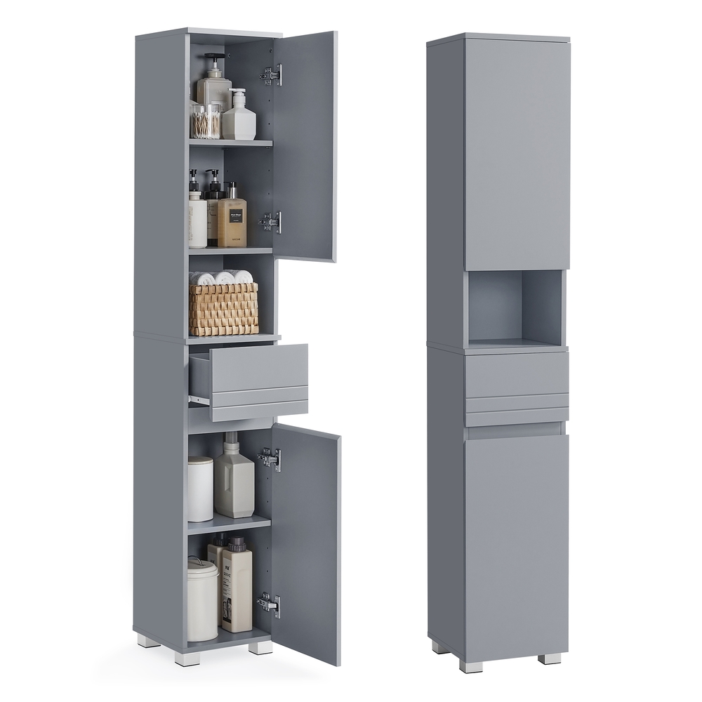Genérico Gris Mueble Columna De Baño Con 6 Compartimentos - Mística Interior - Imagen 2