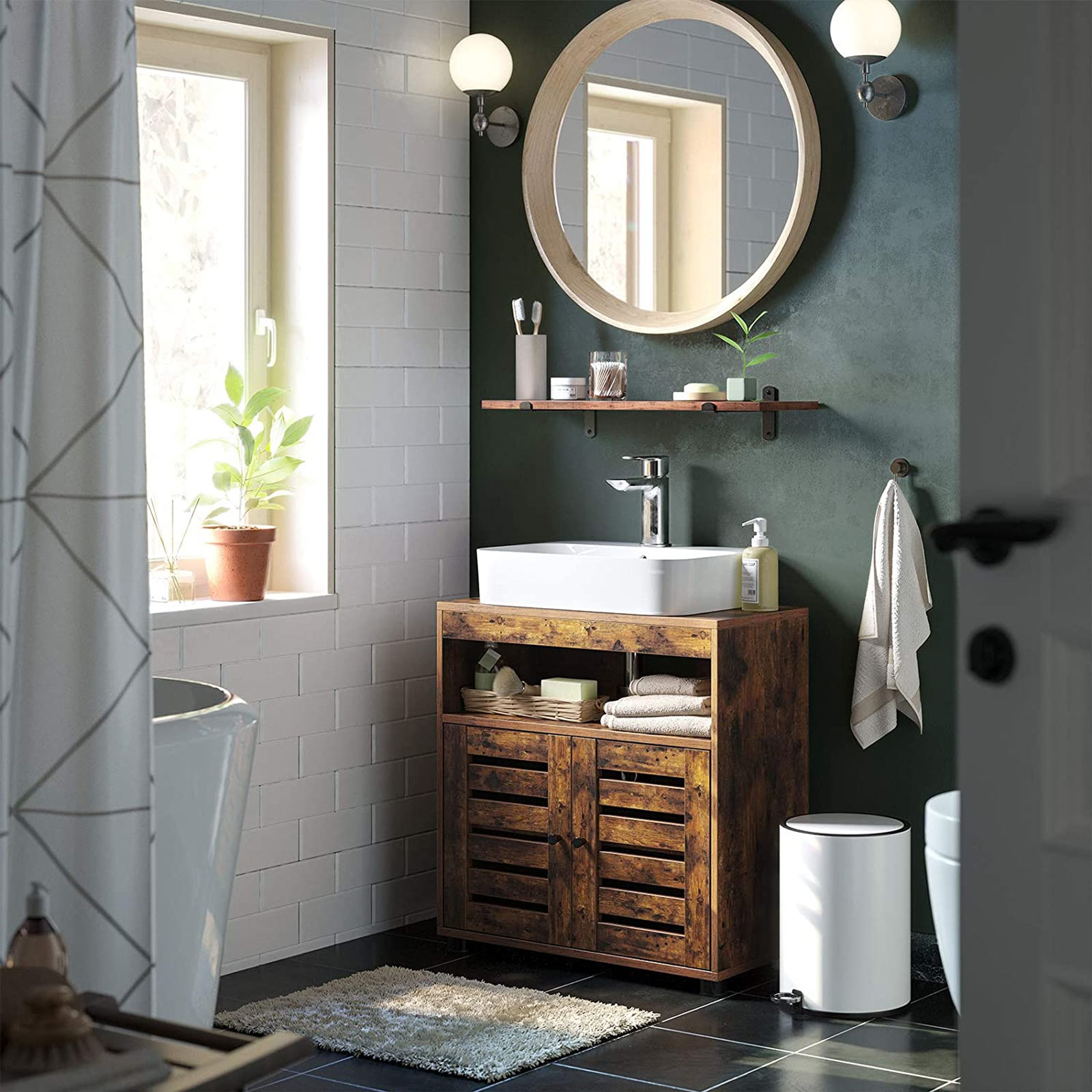 Mueble de Baño con 2 Puertas de Persiana