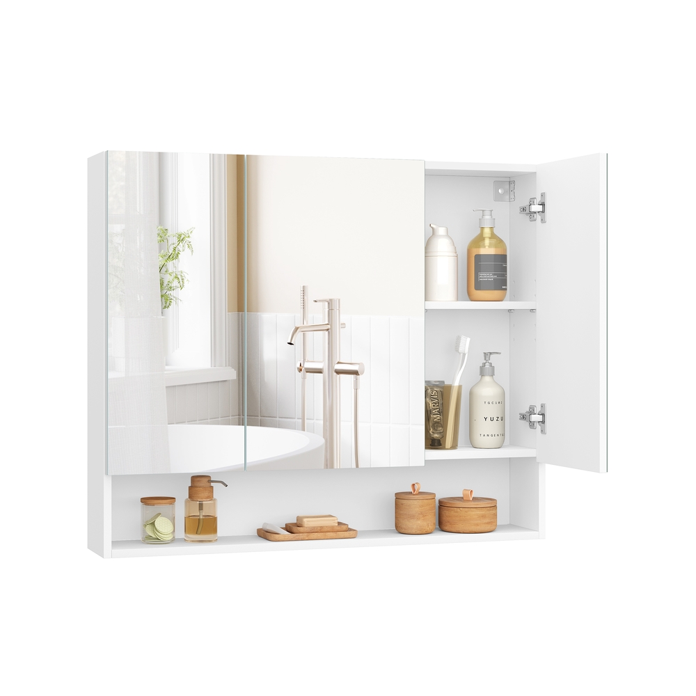 Vasagle Armario De Baño Con Puertas De Espejo 16,5 X 90 X 75 Cm