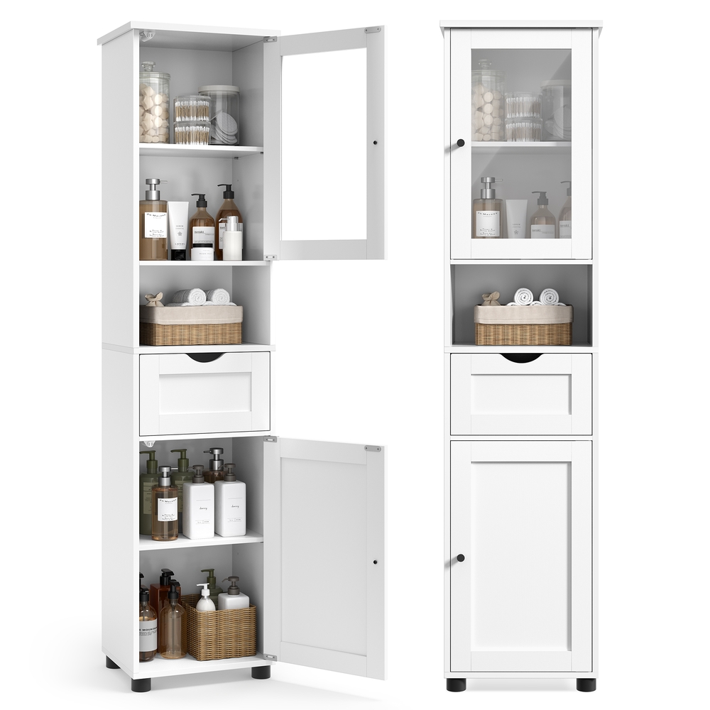 Vasagle Blanco Mueble Baño Estrecho Con Patas Nube