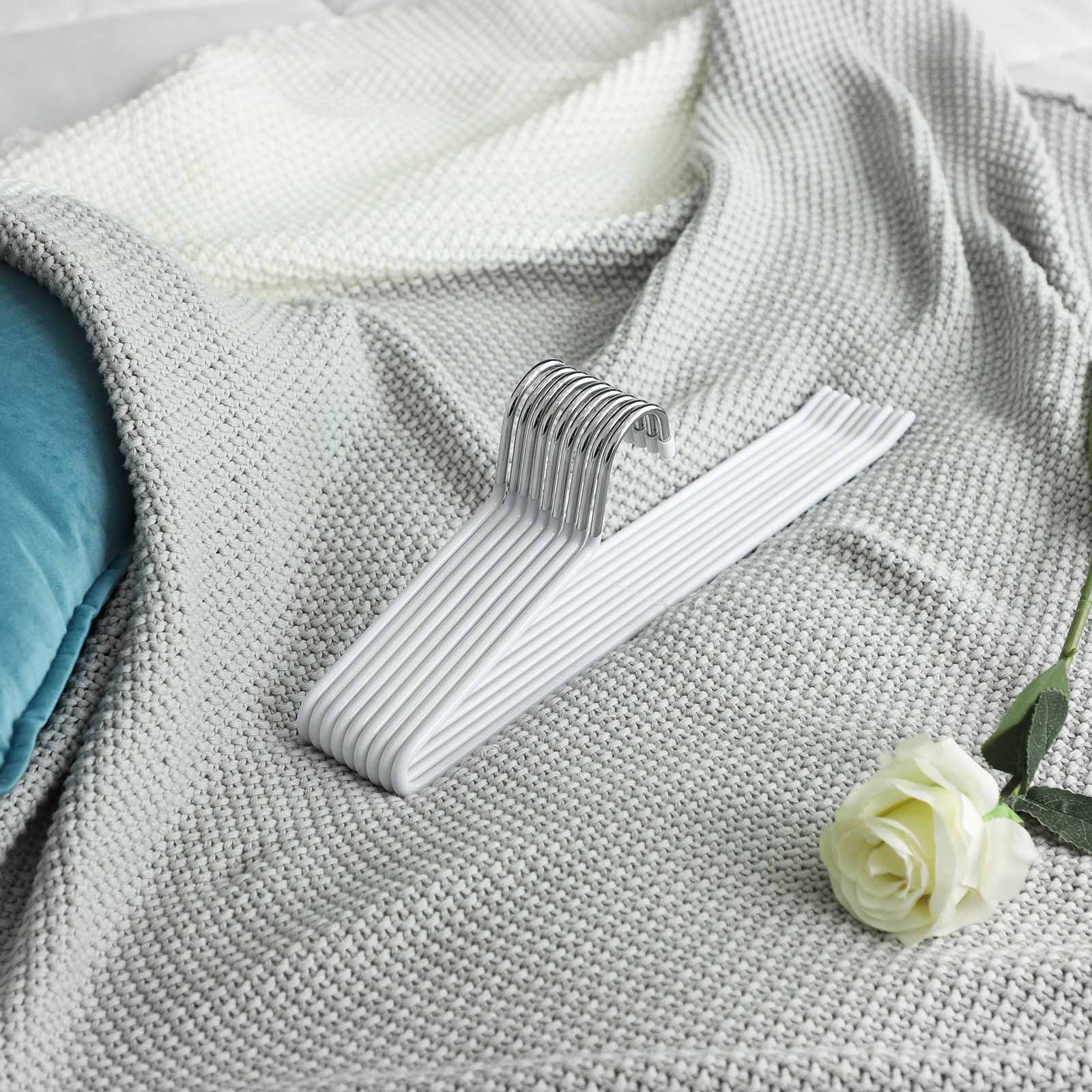 SONGMICS 20 Unidades Perchas para Pantalones, de Metal Cromado