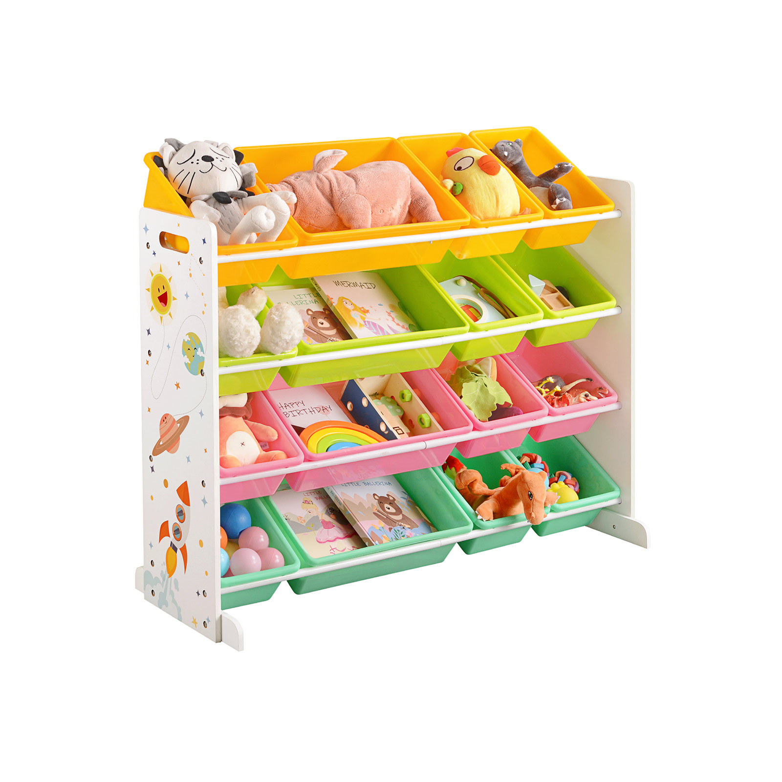 SONGMICS Estantería de Juguetes, Armario Infantil con 16 Cajas de