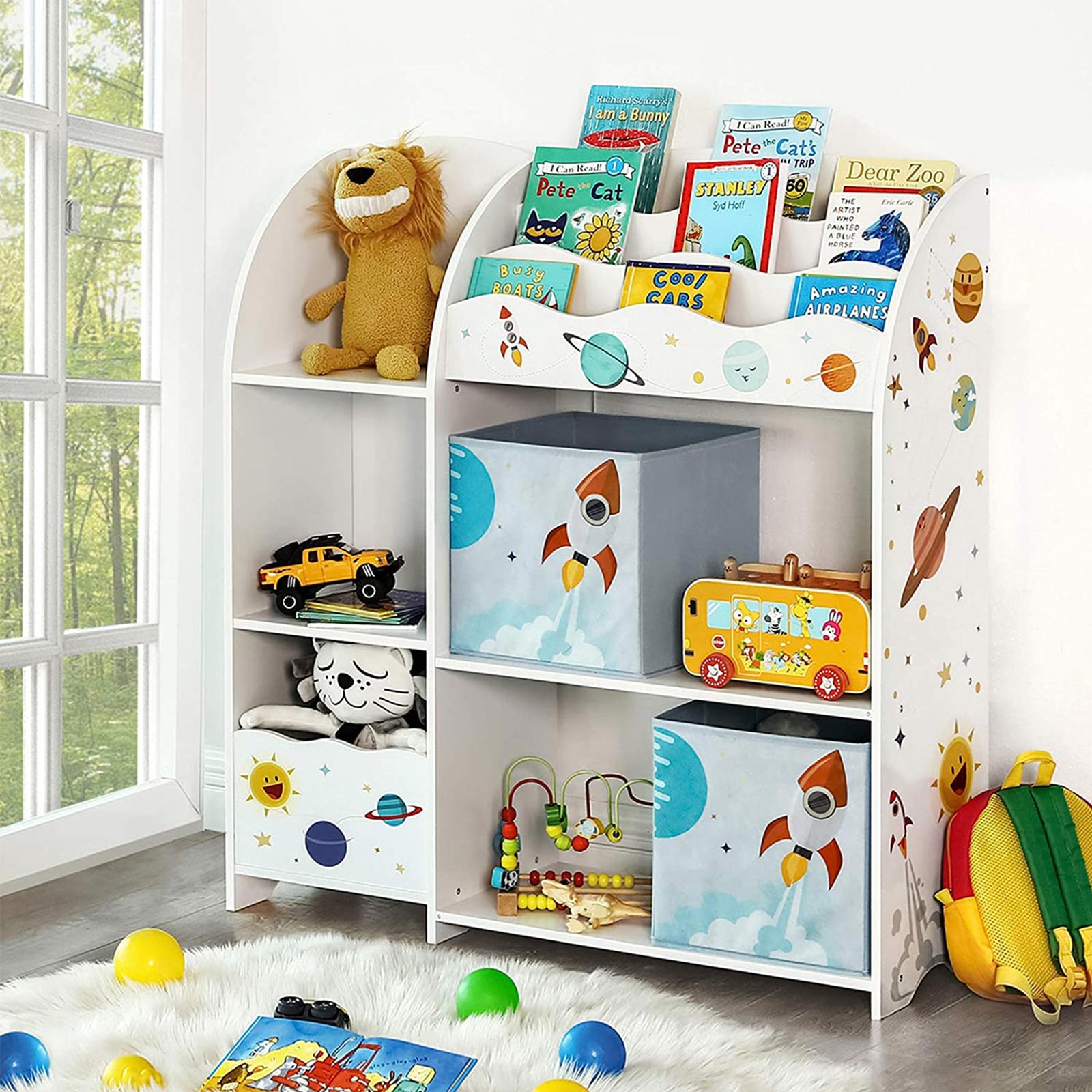 SONGMICS Organizador de Juguetes y Libros para Niños, Estantería de