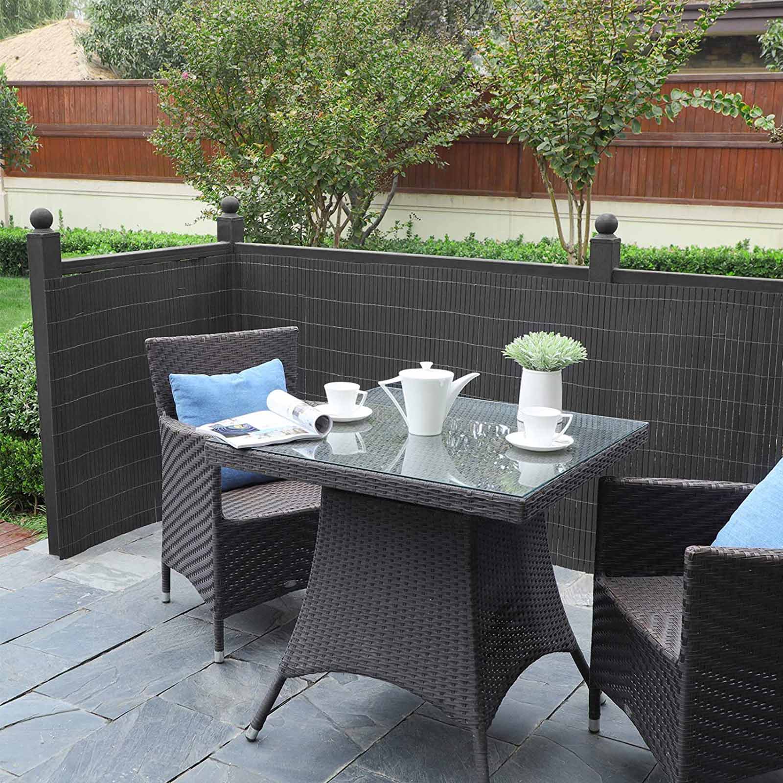 SONGMICS Valla de PVC, Persiana de Balcón de Jardín, Persiana de