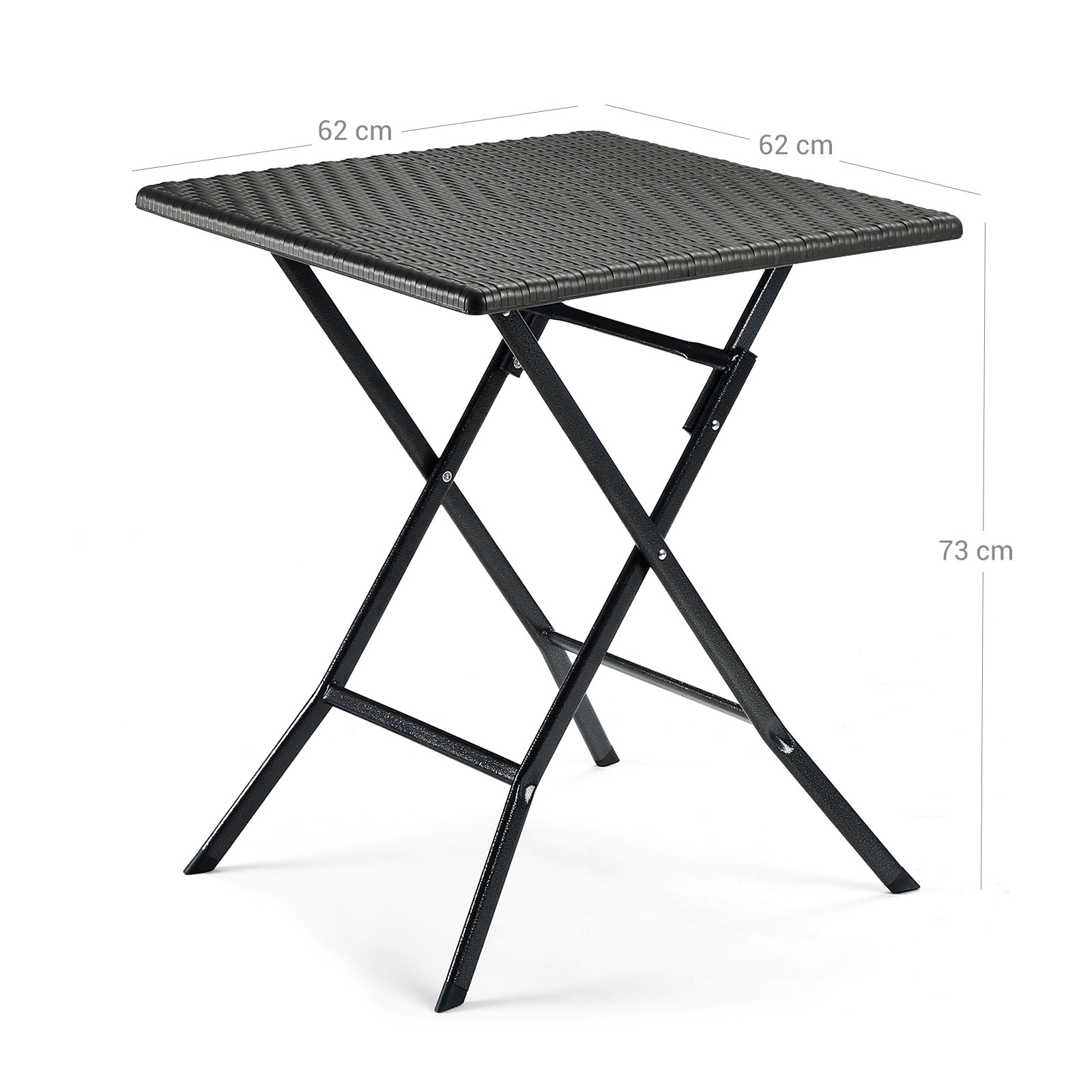 SONGMICS Mesa Plegable, Mesa de Jardín Pequeña con Superficie de