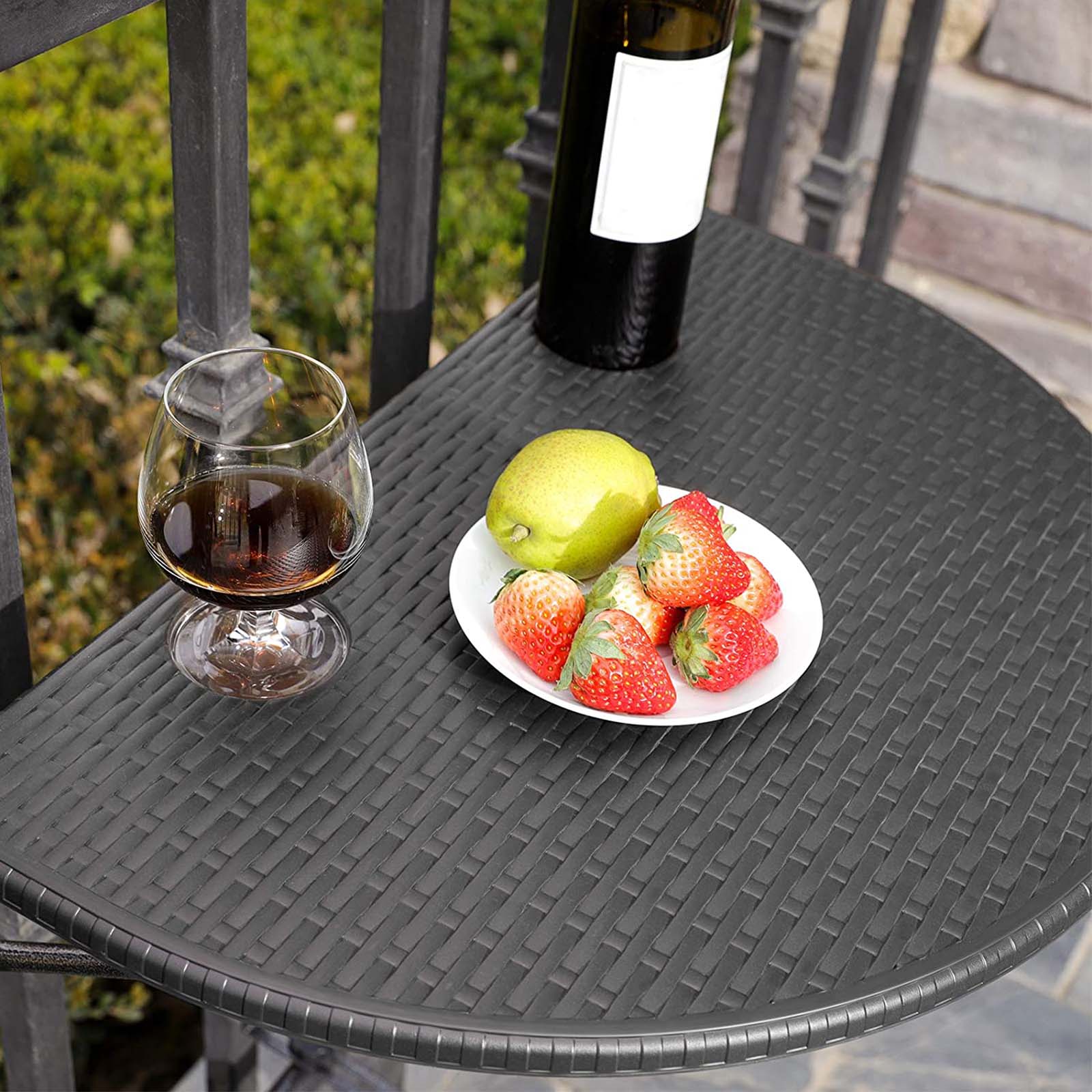 SONGMICS Mesa de Balcón Colgante, con Barandilla Extraíble, Mesa de