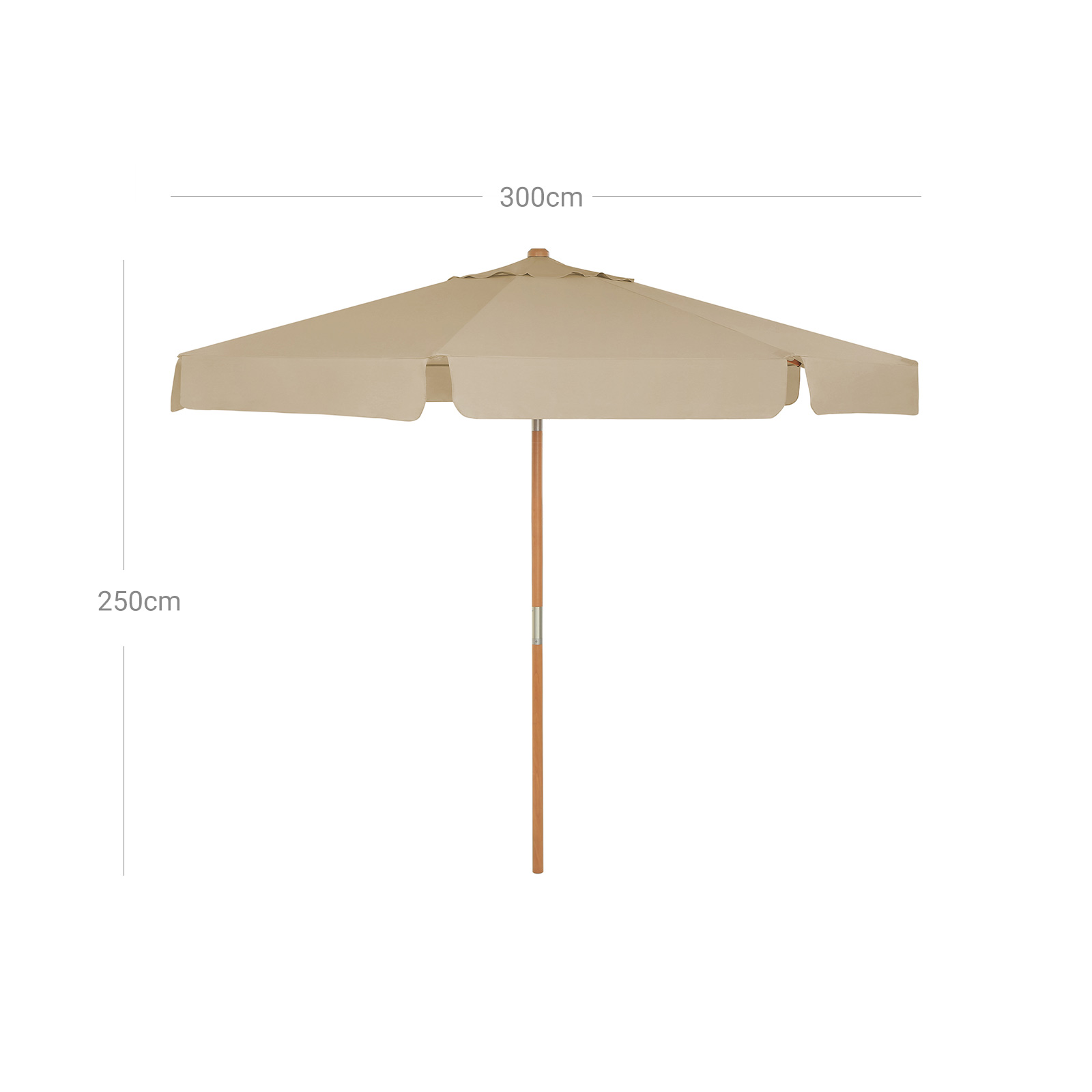 SONGMICS Parasol de jardín de 3 m, Sombrilla Octogonal con protección