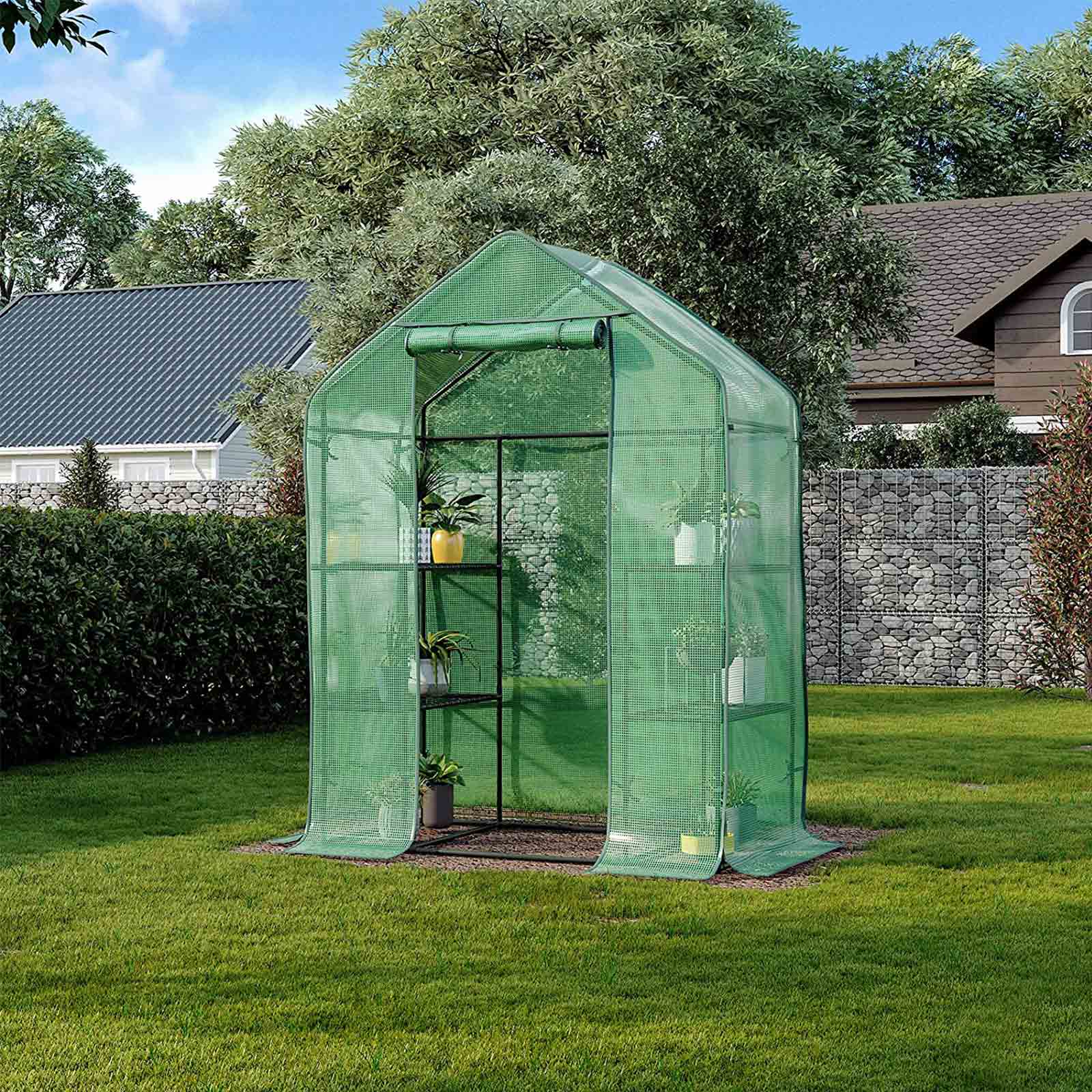 SONGMICS Invernadero para Jardín, Vivero de Plantas con 4 Estantes