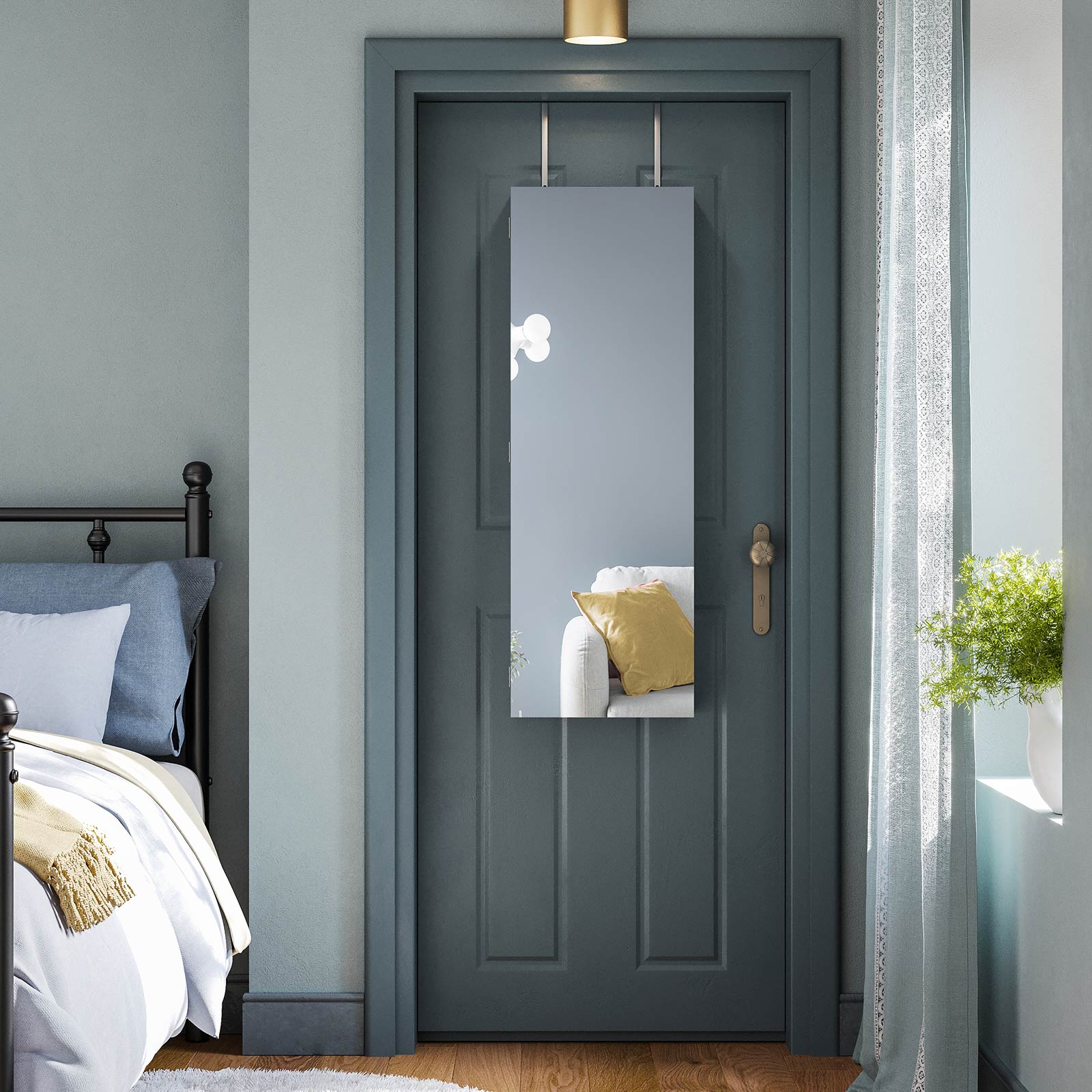 SONGMICS Armario para Joyas, Armario Joyero con 2 Organizadores de