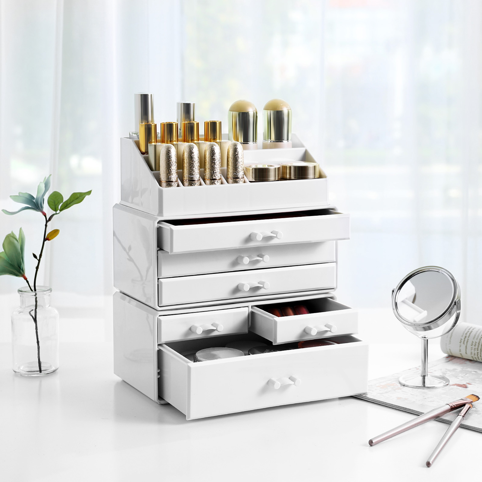 SONGMICS Organizador de Maquillaje Acrílico Grande, Regalos Navidad