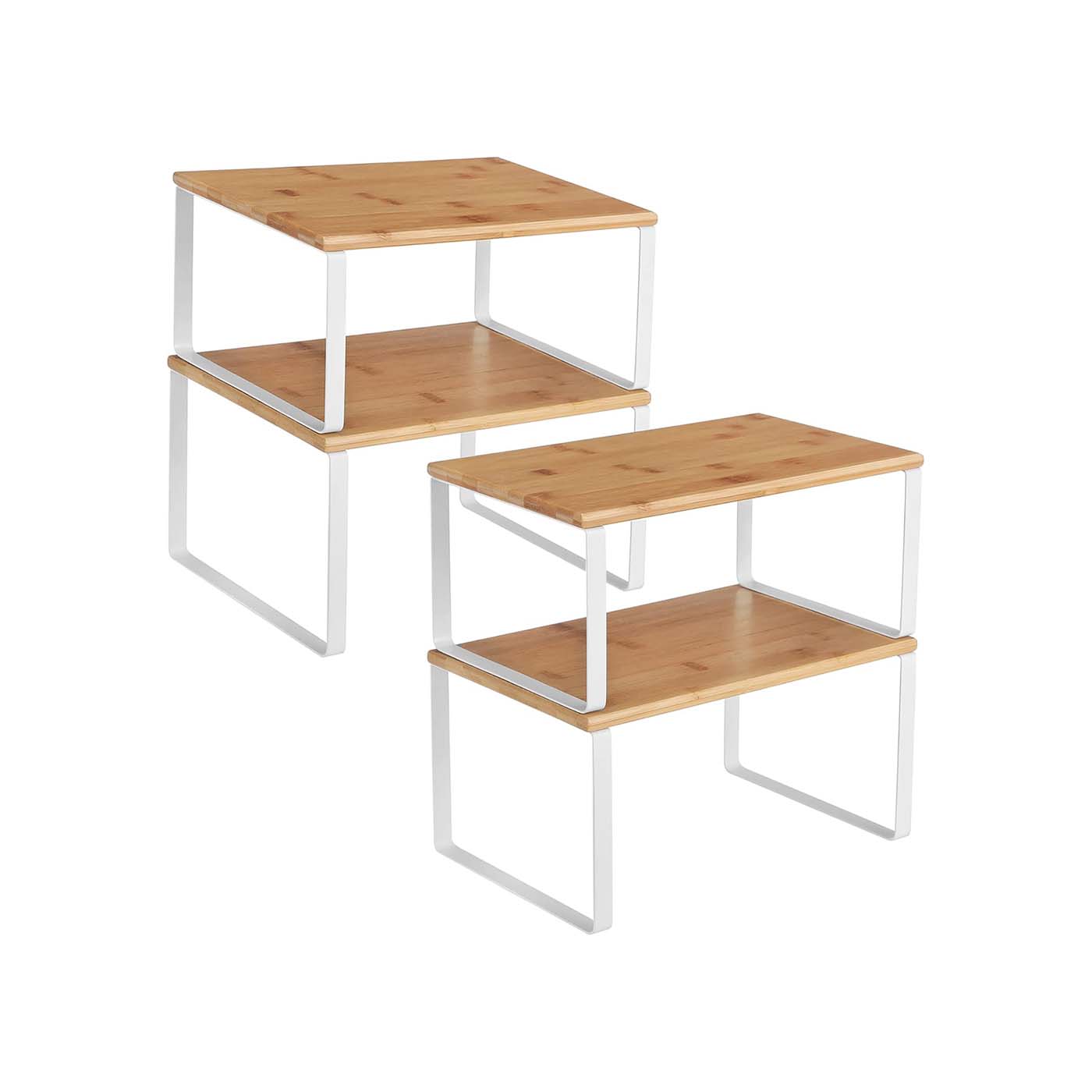 Songmics Blanco/Beige Juego De 4 Estantes Para Especias Extensible Nube Y Natural