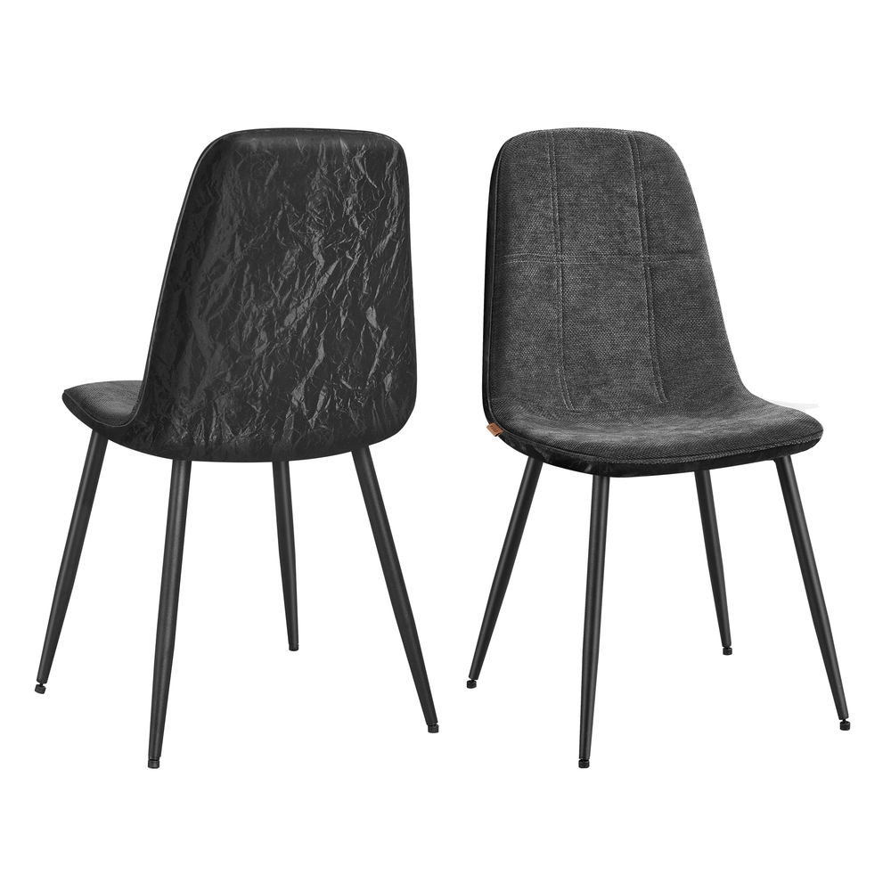 Genérico Gris Set 2 Sillas De Comedor Chenilla Respaldo 105° Pies Ajustables 120 Kg - Imagen 2
