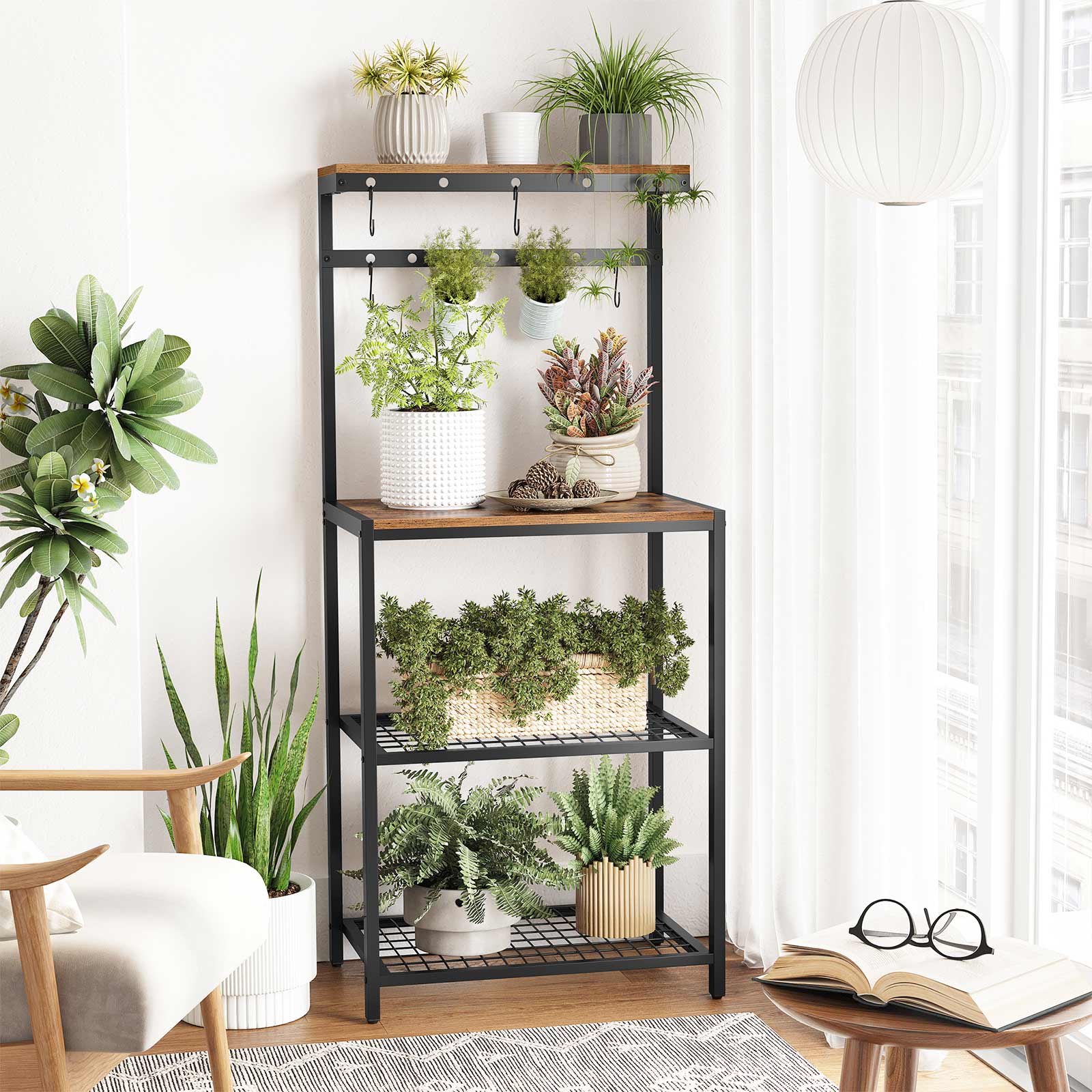 VASAGLE Estantería de panadería, Estantería de Cocina con estantes, 7