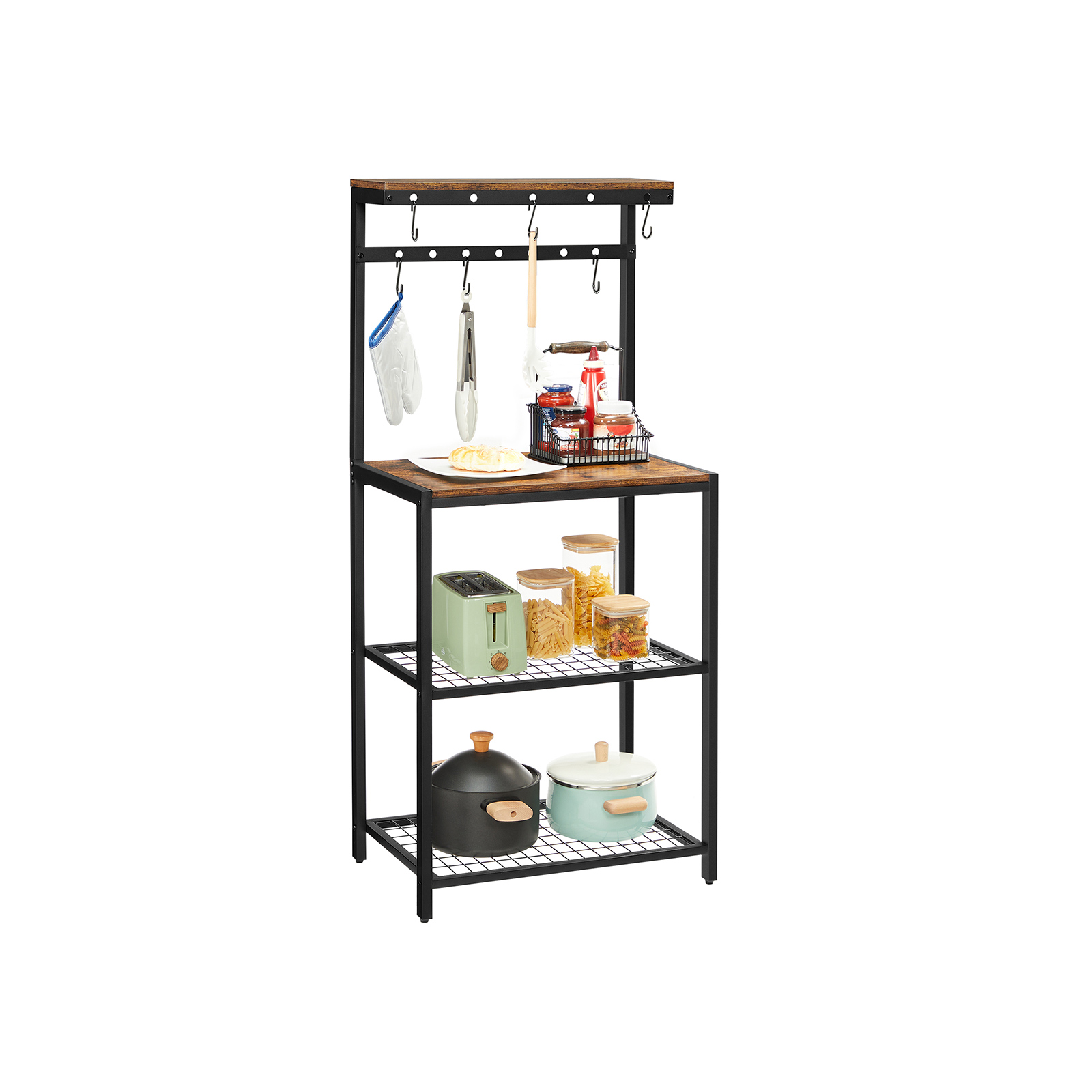 VASAGLE Estantería de panadería, Estantería de Cocina con estantes, 7