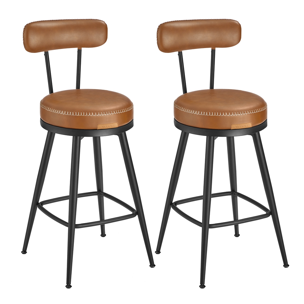 Vasagle Marrón Ekho Colección - Juego De 2 Taburetes De Bar Caramelo